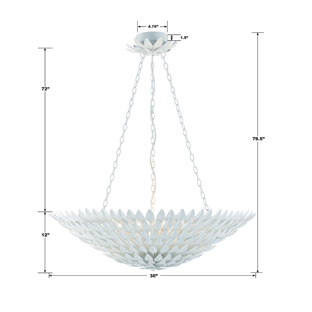 Broche 8 Light Matte White Chandelier Chandelier Crystorama