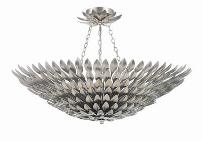 Broche 8 Light Antique Silver Chandelier Chandelier Crystorama