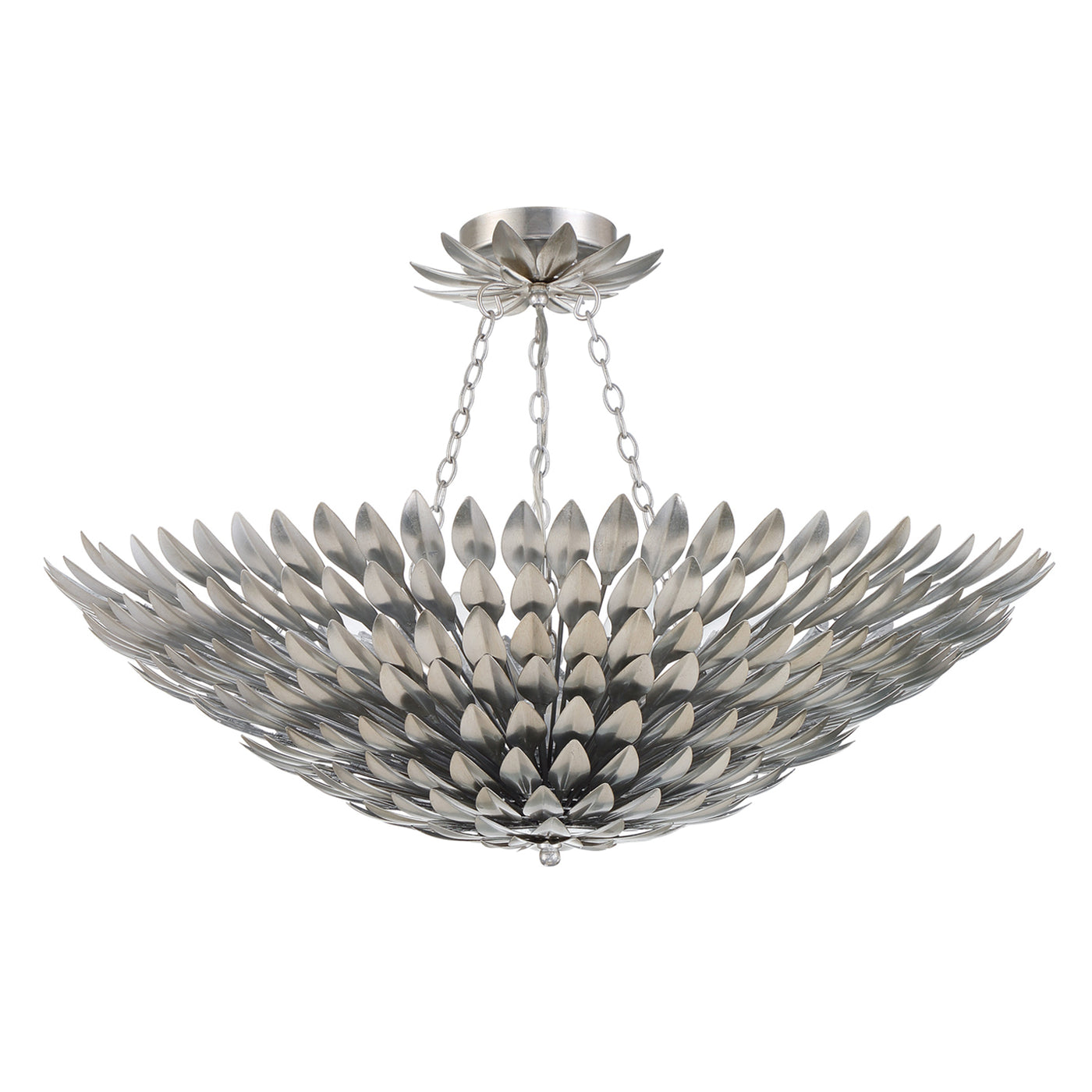 Broche 8 Light Antique Silver Semi Flush Mount Semi Flush Crystorama