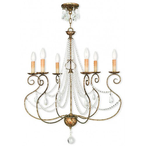 6 Light European Bronze Chandelier Chandelier Livex