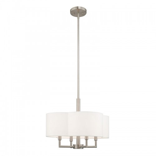 4 Light Brushed Nickel Pendant Chandelier Chandelier Livex