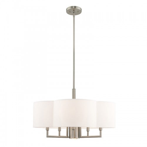 6 Light Brushed Nickel Pendant Chandelier Chandelier Livex