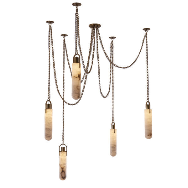 Flint 5 Light LED Multi-Drop Pendant Pendant Kalco