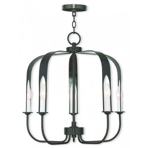 5 Light English Bronze Chandelier Chandelier Livex