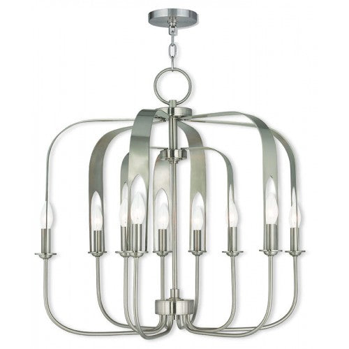 6 Light + 3 Light BN Chandelier Chandelier Livex