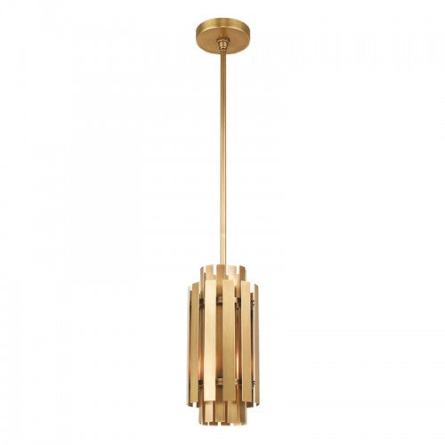 1 Light Natural Brass Single Pendant Pendant Livex