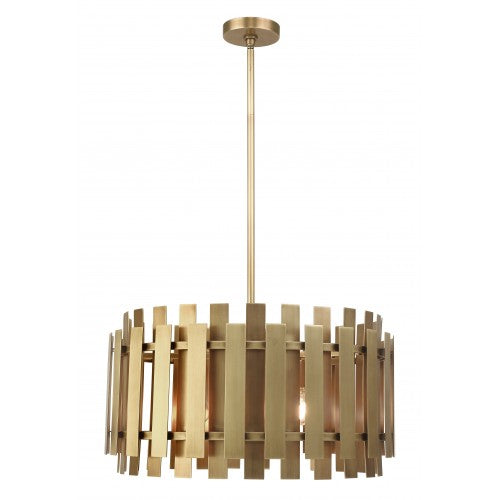 6 Light Natural Brass Pendant Chandelier Chandelier Livex