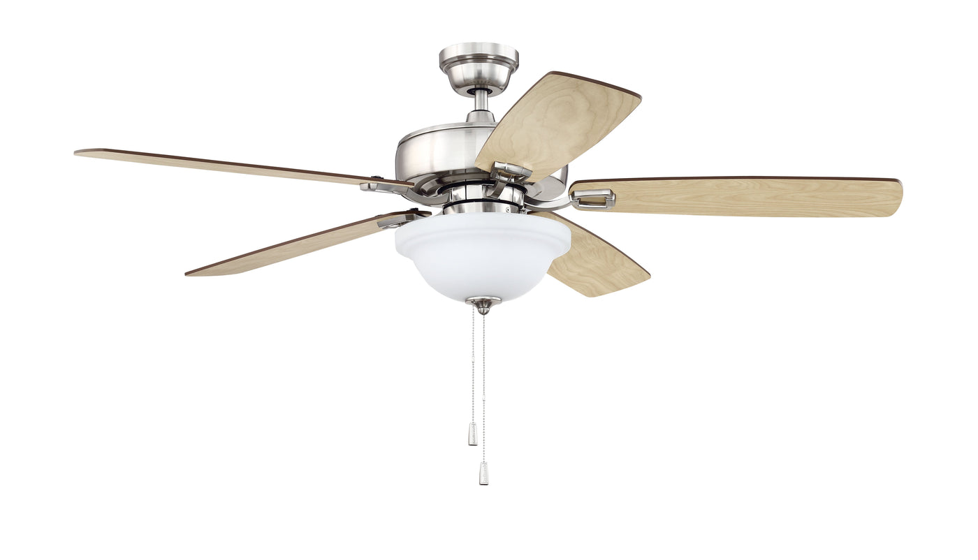 52" Twist N Click in Brushed Polished Nickel w/ Ash/Mahogany Blades Ceiling Fan CRAFTMADE