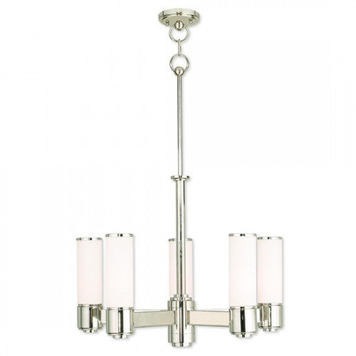 5 Light Polished Nickel Dinette Chandelier Chandelier Livex