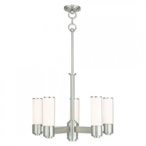 6 Light Brushed Nickel Dinette Chandelier Chandelier Livex