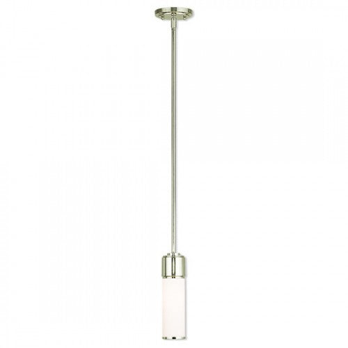 1 Light Polished Nickel Single Pendant Pendant Livex