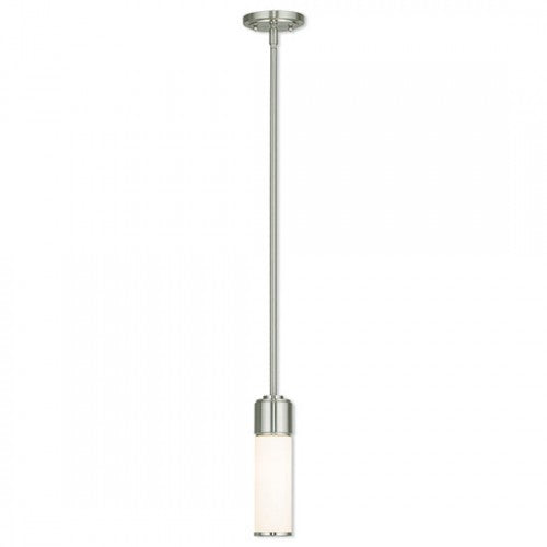 1 Light Brushed Nickel Single Pendant Pendant Livex