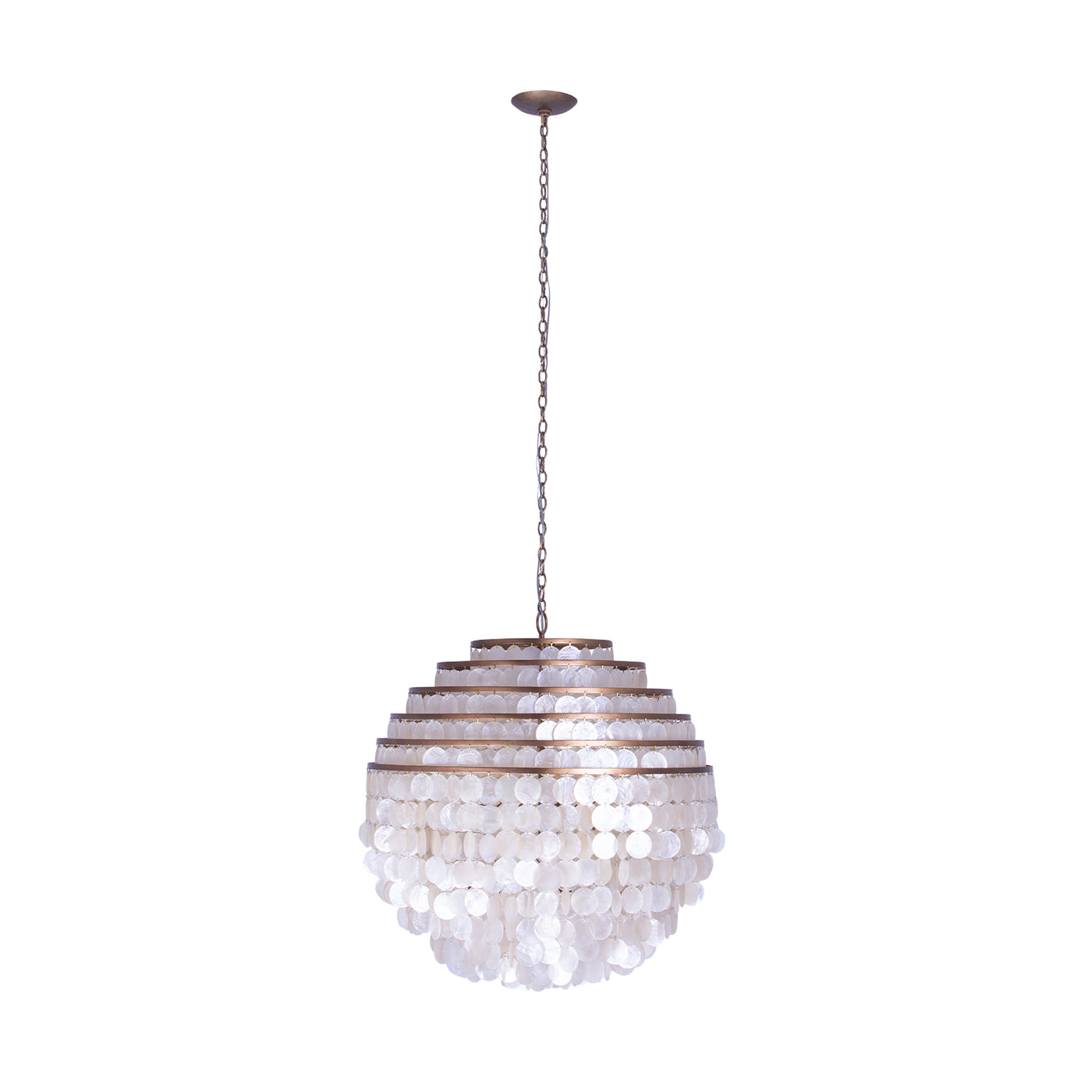 Sphere 28" Capiz Pendant Pendant Kalco