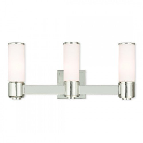 3 Light Polished Nickel Wall Sconce/ Bath Light Wall Sconce Livex