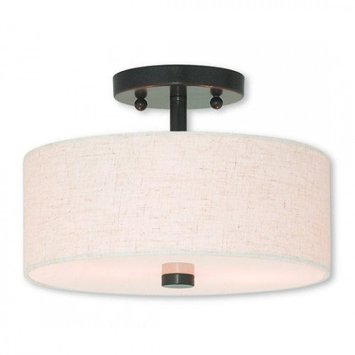 2 Light English Bronze Ceiling Mount Semi Flush Livex