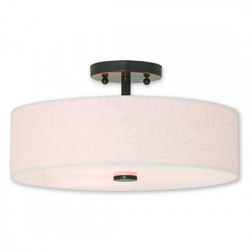 3 Light English Bronze Ceiling Mount Semi Flush Livex