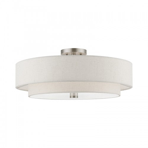 5 Light Brushed Nickel Semi-Flush Semi Flush Livex