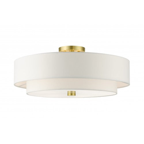 5 Light Satin Brass Semi Flush Semi Flush Livex