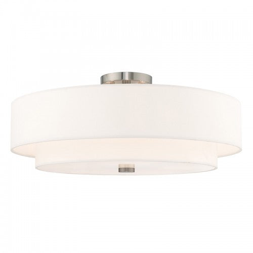 5 Light Brushed Nickel Ceiling Mount Semi Flush Livex