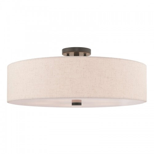 5 Light English Bronze Ceiling Mount Semi Flush Livex