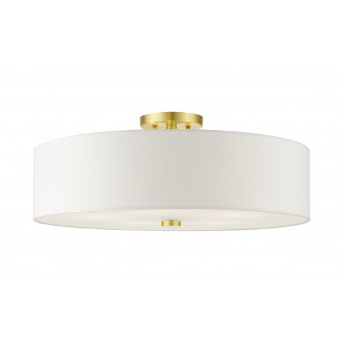 5 Light Satin Brass Semi Flush Semi Flush Livex