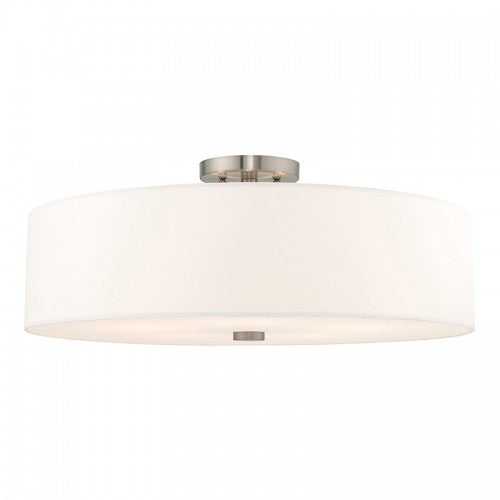 5 Light Brushed Nickel Ceiling Mount Semi Flush Livex