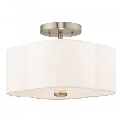 2 Light Brushed Nickel Ceiling Mount Semi Flush Livex