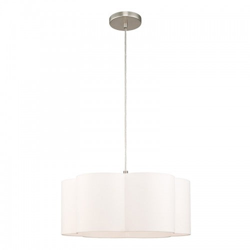 1 Light Brushed Nickel Pendant Pendant Livex