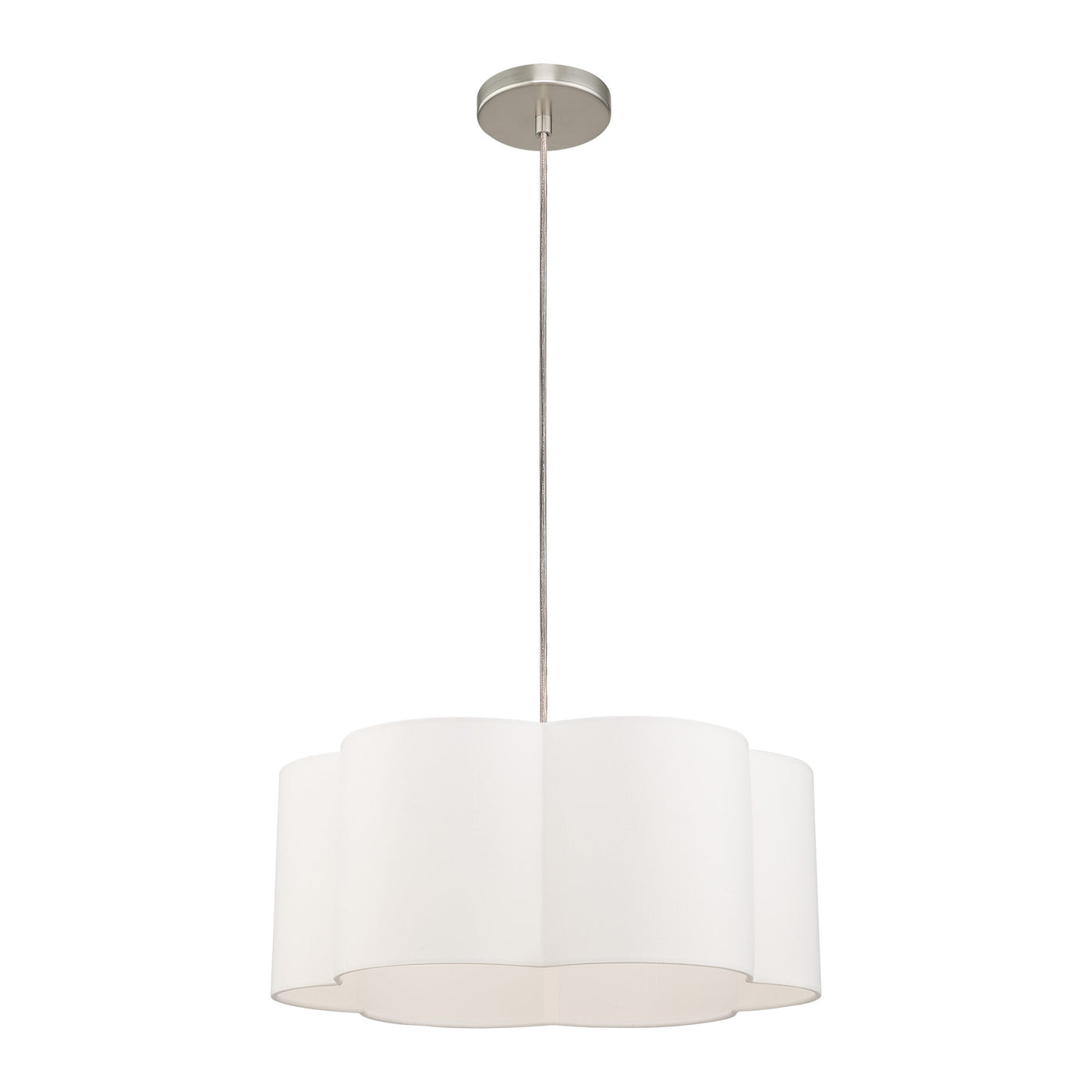 1 Light Brushed Nickel Pendant Pendant Livex