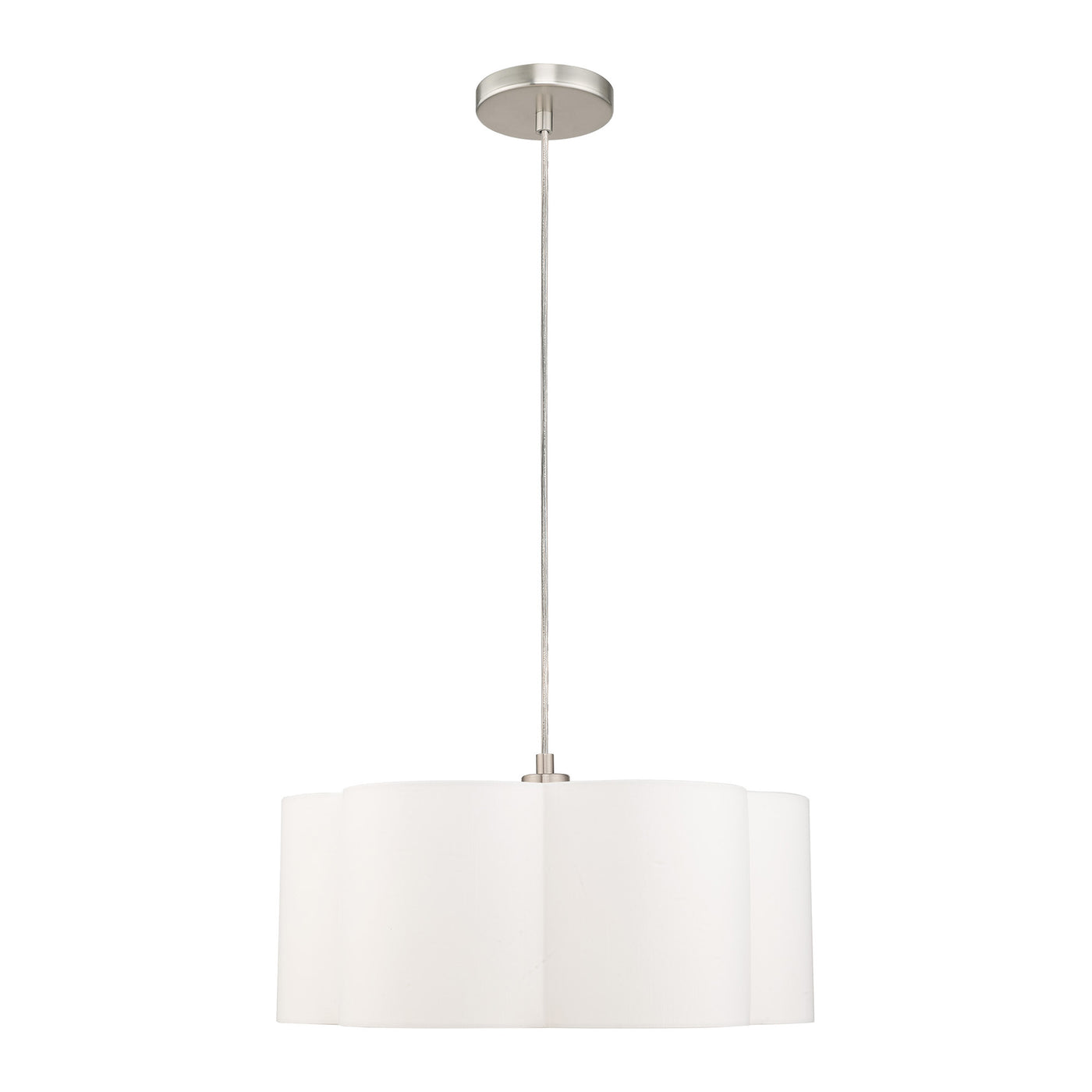 1 Light Brushed Nickel Pendant Pendant Livex