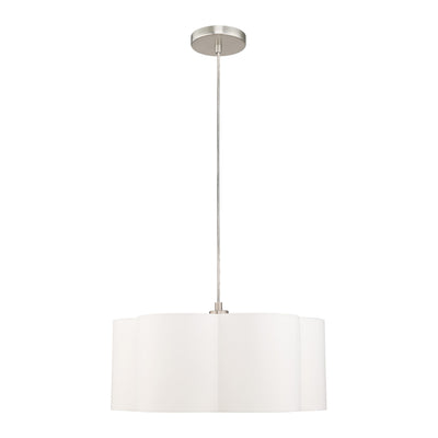 1 Light Brushed Nickel Pendant Pendant Livex