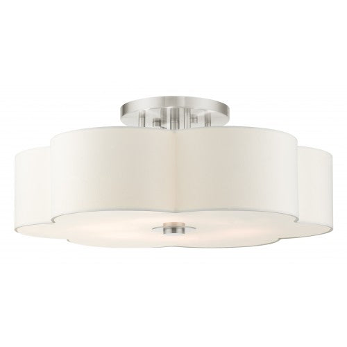 6 Light Brushed Nickel Semi Flush Semi Flush Livex