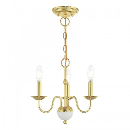 3 Light Polished Brass Chandelier Chandelier Livex