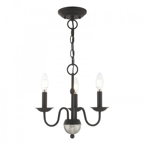 3 Light Black Chandelier Chandelier Livex