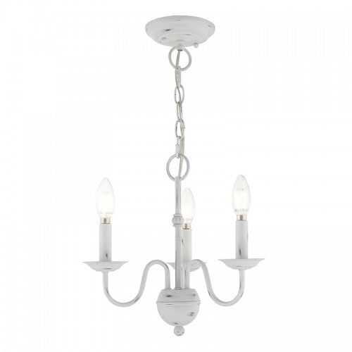 3 Light Antique White Chandelier Chandelier Livex