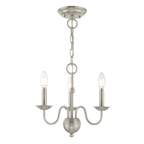 3 Light Brushed Nickel Chandelier Chandelier Livex