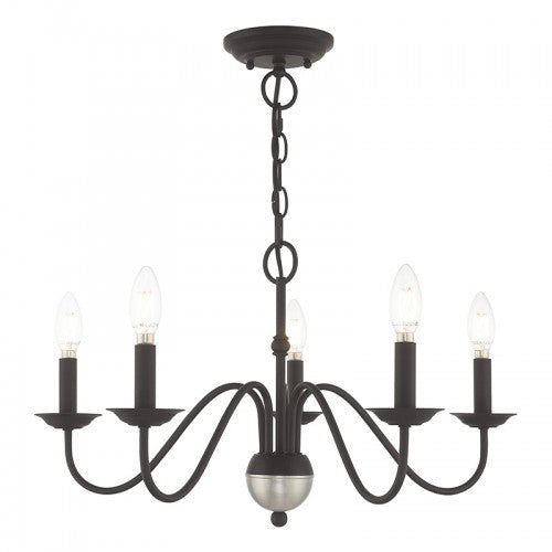 5 Light Black Chandelier Chandelier Livex