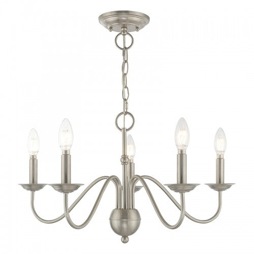 5 Light Brushed Nickel Chandelier Chandelier Livex