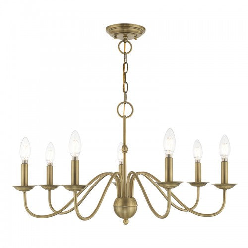 7 Light Antique Brass Chandelier Chandelier Livex