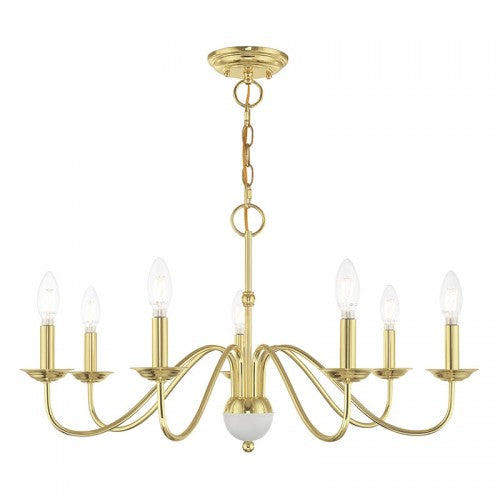 7 Light Polished Brass Chandelier Chandelier Livex