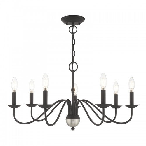 7 Light Black Chandelier Chandelier Livex