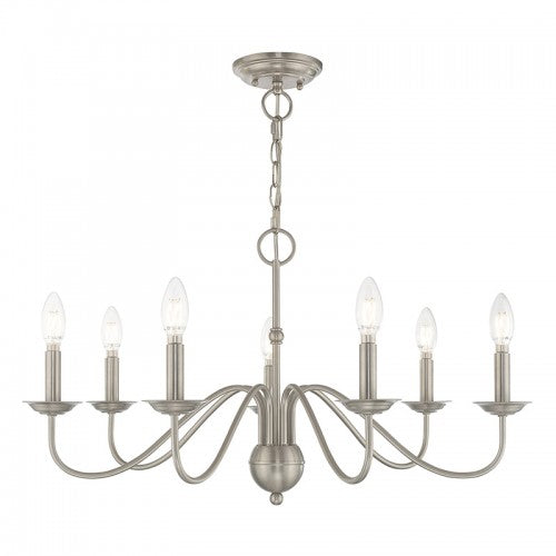 7 Light Brushed Nickel Chandelier Chandelier Livex