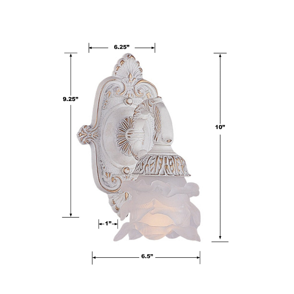 Paris Market 1 Light Antique White Sconce Wall Sconce Crystorama