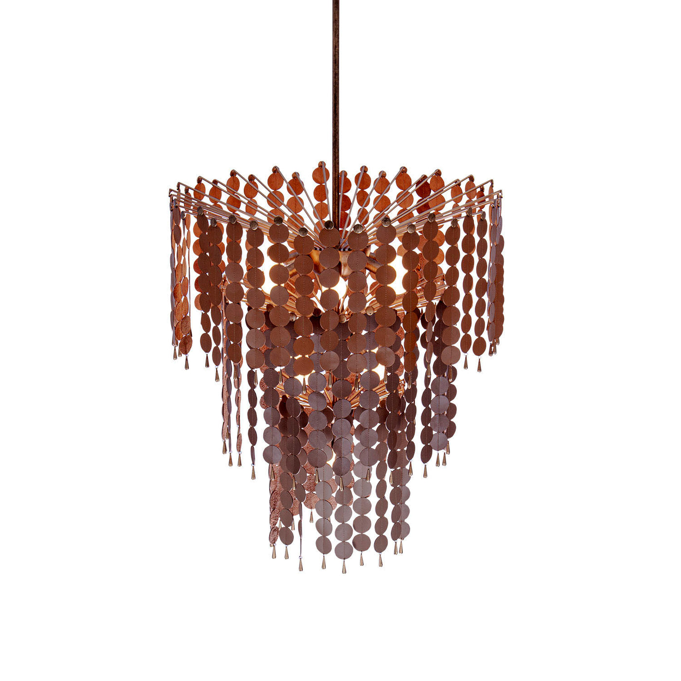 Pelt Leather 3 Tier Chandelier Chandelier Kalco