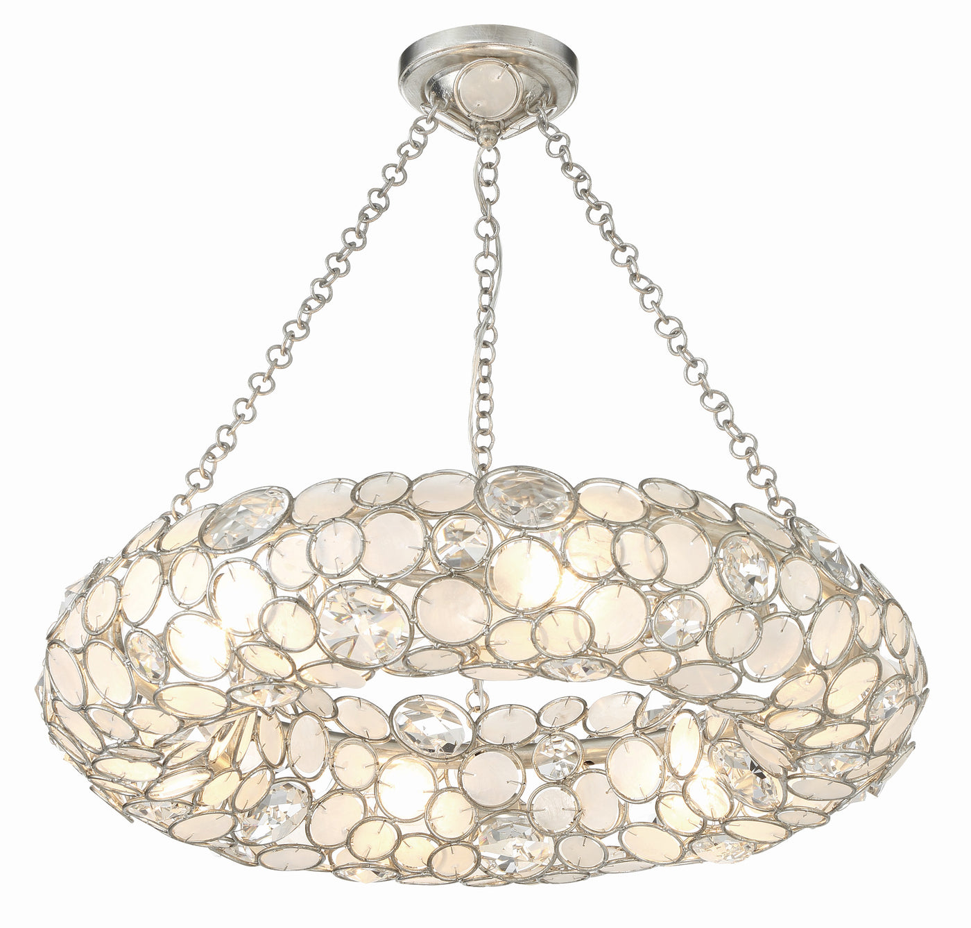 Palla 6 Light Antique Silver Chandelier Chandelier Crystorama