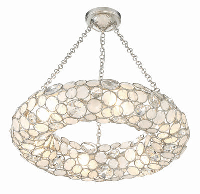 Palla 6 Light Antique Silver Chandelier Chandelier Crystorama