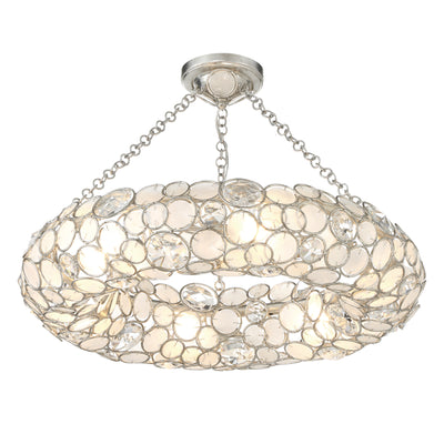 Palla 6 Light Antique Silver Semi Flush Mount Semi Flush Crystorama