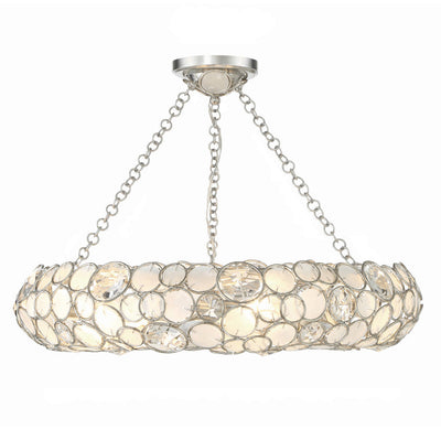 Palla 6 Light Antique Silver Semi Flush Mount Semi Flush Crystorama