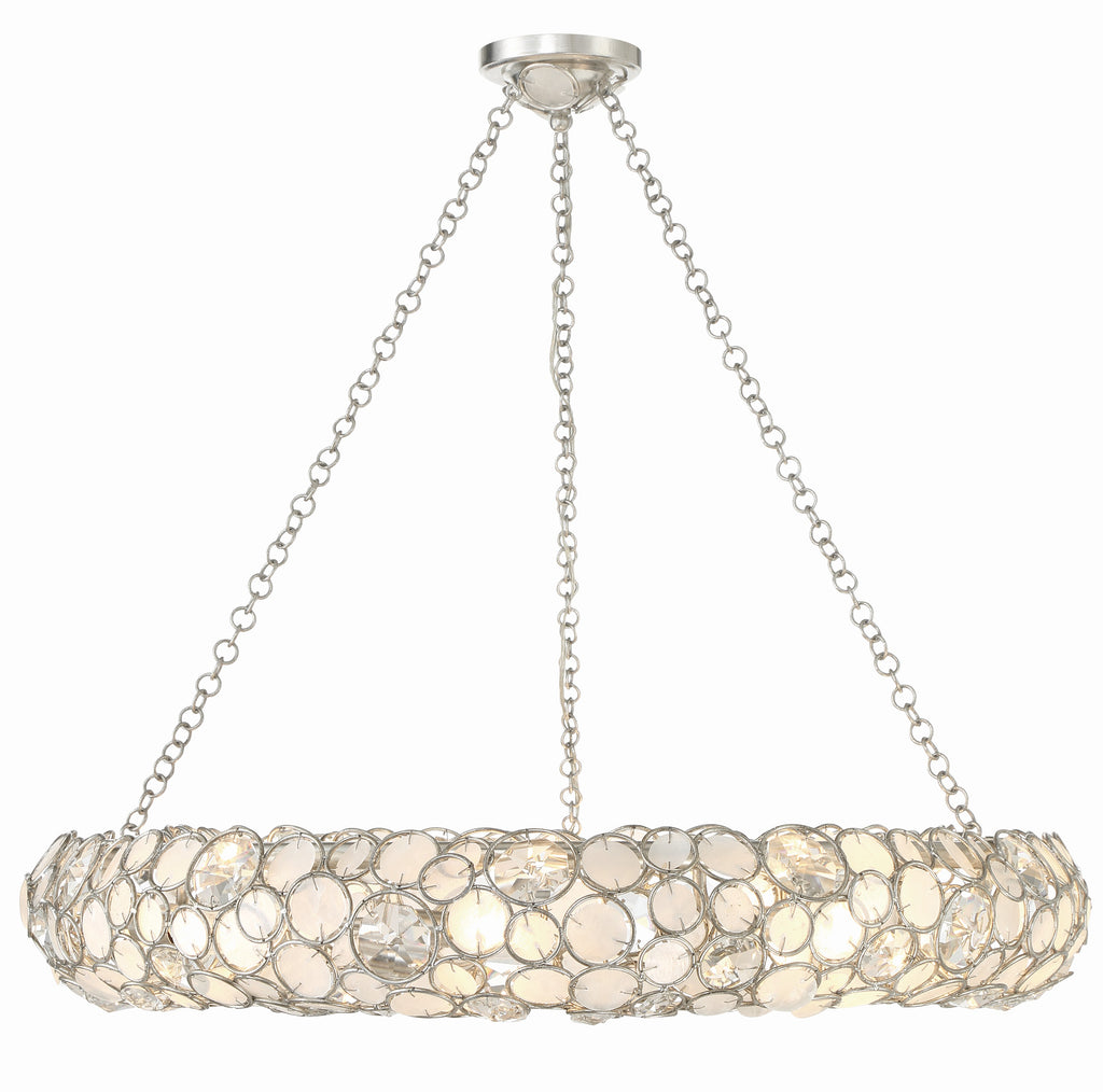 Palla 8 Light Antique Silver Chandelier Chandelier Crystorama