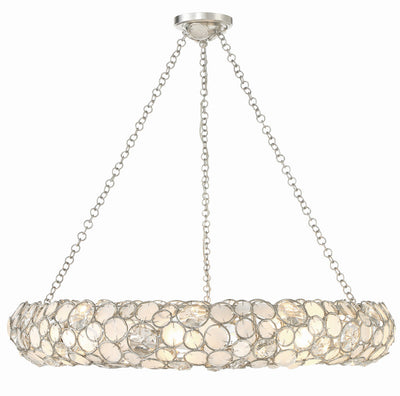 Palla 8 Light Antique Silver Chandelier Chandelier Crystorama